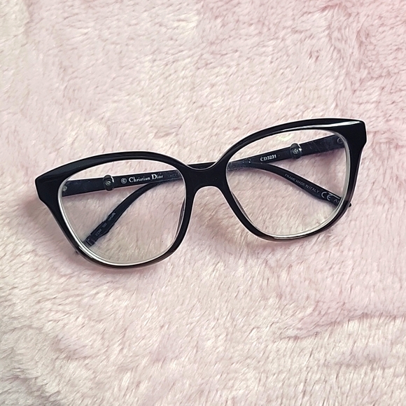 Christian Dior Prescription Lens Eyeglasses CD3231 Black Gray Frames Womens Used - Picture 1 of 16